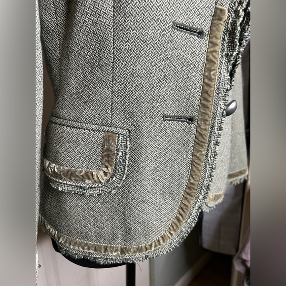 Sage Green Vintage Banana Republic Tweed Women's Blazer - Picture 3 of 7